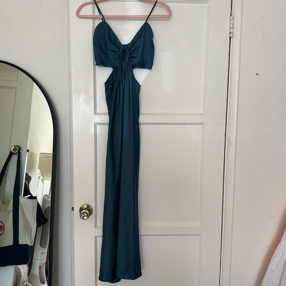 Showmeyourmumu emerald green cut out maxi dress